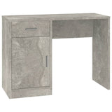Scrivania Cassetto Grigio cemento 100x40x73cm Legno truciolato