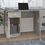 Scrivania Cassetto Grigio cemento 100x40x73cm Legno truciolato