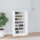 Scarpiera Bianco Lucido 55x35x108 cm in Legno truciolato
