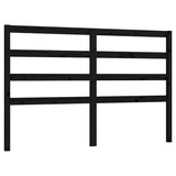 Testiera per Letto Nera 146x4x100 cm in Legno Massello di Pino