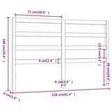 Testiera per Letto ambra 156x4x100 cm in Legno Massello di Pino