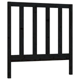 Testiera per Letto Nera 96x4x100 cm in Legno Massello di Pino