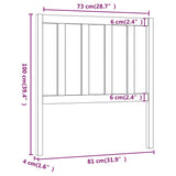 Testiera per Letto ambra 81x4x100 cm in Legno Massello di Pino