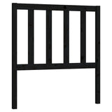 Testiera per Letto Nera 96x4x100 cm in Legno Massello di Pino