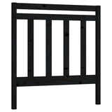 Testiera per Letto Nera 96x4x100 cm in Legno Massello di Pino