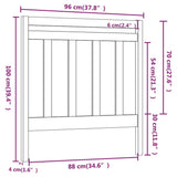 Testiera per Letto Nera 96x4x100 cm in Legno Massello di Pino