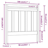 Testiera per Letto ambra 106x4x100 cm in Legno Massello di Pino