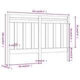 Testiera per Letto ambra 141x4x100 cm in Legno Massello di Pino