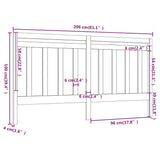 Testiera per Letto ambra 206x4x100 cm in Legno Massello di Pino