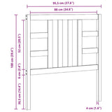 Testiera per Letto Grigia 96x4x100 cm in Legno Massello di Pino