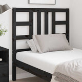 Testiera per Letto Nera 96x4x100 cm in Legno Massello di Pino