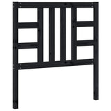 Testiera per Letto Nera 96x4x100 cm in Legno Massello di Pino
