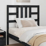Testiera per Letto Nera 96x4x100 cm in Legno Massello di Pino