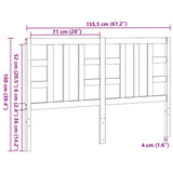 Testiera per Letto Ambra 146x4x100 cm in Legno Massello di Pino