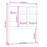 Testiera per Letto Nera 80,5x4x100 cm in Legno Massello di Pino