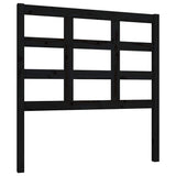 Testiera per Letto Nera 95,5x4x100 cm in Legno Massello di Pino