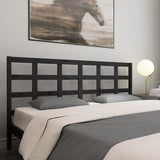 Testiera per Letto Nera 205,5x4x100cm in Legno Massello di Pino