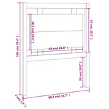 Testiera per Letto ambra 80,5x4x100cm in Legno Massello di Pino