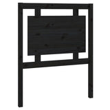 Testiera per Letto Nera 80,5x4x100 cm in Legno Massello di Pino