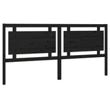 Testiera per Letto Nera 205,5x4x100cm in Legno Massello di Pino