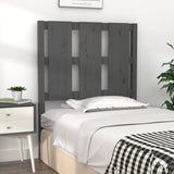 Testiera Letto Grigia 80,5x4x100 cm in Legno Massello di Pino
