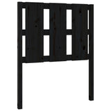 Testiera per Letto Nera 80,5x4x100 cm in Legno Massello di Pino