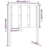 Testiera per Letto Nera 80,5x4x100 cm in Legno Massello di Pino