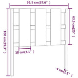 Testiera per Letto Grigia 95,5x4x100 cm Legno Massello di Pino