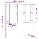 Testiera per Letto Grigia 105,5x4x100 cm Legno Massello di Pino