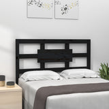 Testiera per Letto Nera 95,5x4x100 cm in Legno Massello di Pino