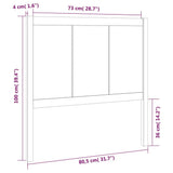 Testiera per Letto Grigia 80,5x4x100 cm Legno Massello di Pino