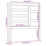Testiera per Letto ambra 81x4x104 cm in Legno Massello di Pino
