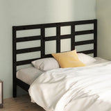 Testiera per Letto Nera 156x4x104 cm in Legno Massello di Pino