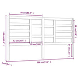 Testiera per Letto ambra 186x4x104 cm in Legno Massello di Pino