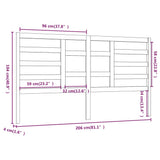 Testiera per Letto ambra 206x4x104 cm in Legno Massello di Pino