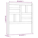 Testiera per Letto Bianca 96x4x104 cm in Legno Massello di Pino