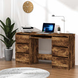 Scrivania Rovere Fumo 140x50x77 cm in Legno truciolato