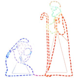 Figura Natalizia di Maria e Giuseppe con 264 LED 40x55&38x100cm