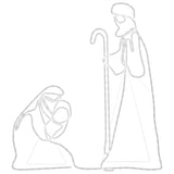 Figura Natalizia di Maria e Giuseppe con 264 LED 40x55&38x100cm