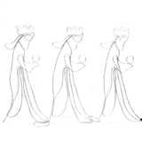 Figura Natalizia dei Tre Re Magi con 504 LED 99,5x45,5 cm