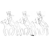 Figura di Natale dei Tre Re Magi con 504 LED 70x50 cm