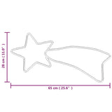 Figura Cometa di Natale con 48 LED Bianco Caldo 65x28 cm