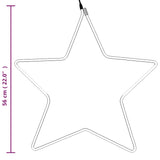 Figura Stella Natalizia con 48 LED Bianco Caldo 56 cm