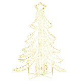 Figura Albero Natale Pieghevole con LED Bianco Caldo 87x87x93cm