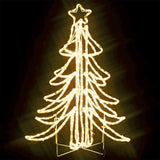 Figura Albero Natale Pieghevole con LED Bianco Caldo 87x87x93cm