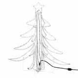 Figura Albero Natale Pieghevole con LED Bianco Caldo 87x87x93cm
