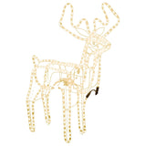 Figura Natale Renna Testa Mobile Bianco Freddo 76x42x87 cm