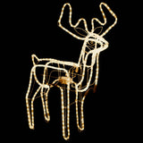 Figura Natale Renna Testa Mobile Bianco Freddo 76x42x87 cm