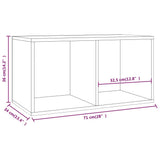 Contenitore per Vinili Rovere Fumo 71x34x36cm Legno truciolato