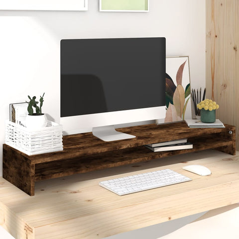 Supporto per Monitor Rovere Fumo 100x24x13 cm Legno truciolato